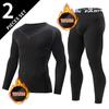2-piece Men's Warm Corset Warm Suit Corset Jacket and Trousers Men's Fitness Pants Shirt Running Yoga Sports Pants