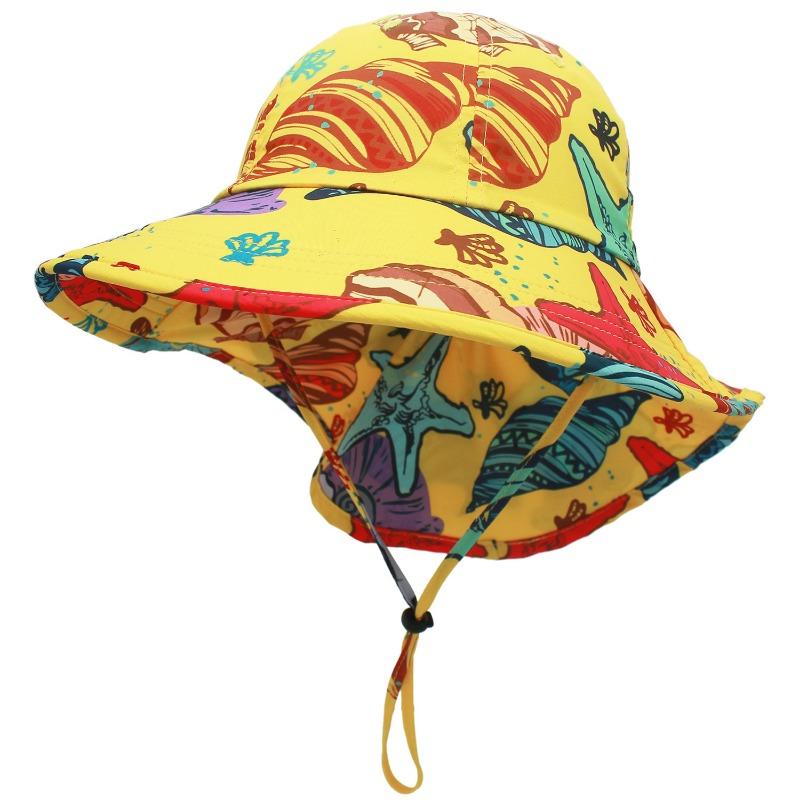 Ocean Wind Children's Neck Visor Sunshade Baby Sunscreen Hat Wide Brim Children's Bucket Hat Baby Beach Hat