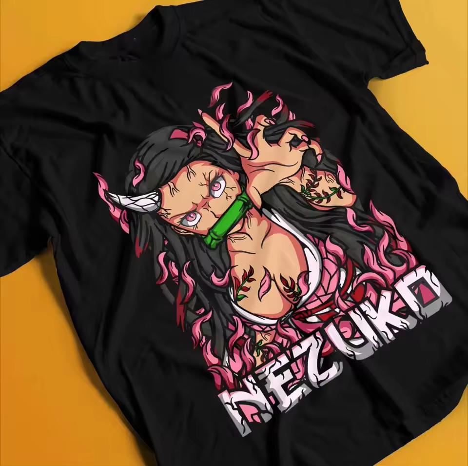 Demon Slayer Shirt Nezuko Tshirt Tanjiro T-Shirt Muzan Doma Tee Inosuke Zenitsu Summer Men's and Women's Breathable T-shirt Top