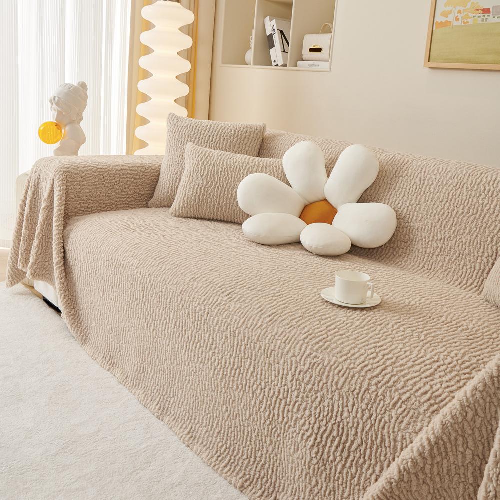 Плюшевый чехол для дивана-полотенца, встроенный чехол для подушки, тканевый, не царапающий чехол для дивана, полностью завернутый чехол