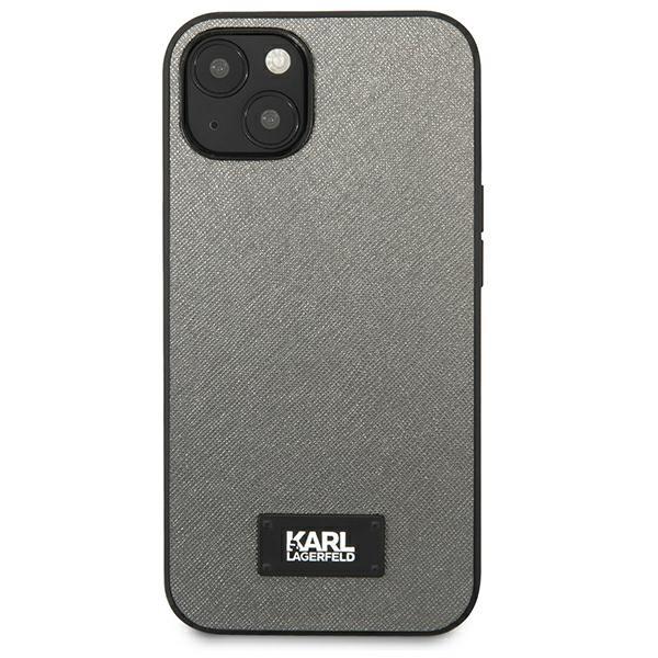 Karl Lagerfeld KLHCP13MSFMP2DG iPhone 13 / 14 / 15 6,1" hardcase srebrny/silver Saffiano Plaque