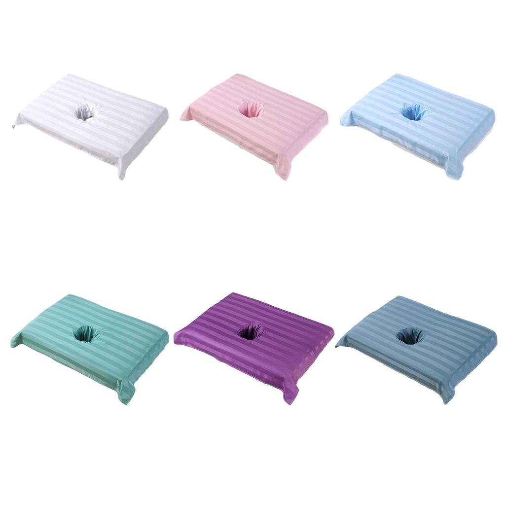 Soft Cotton Bed Cover Protector with Face Hole Comfortable Reusable Beauty Bed Sheet Full Cover for Massage Couch Daily Care