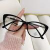 Tr90 Cat Eye Anti-Blue Light Tide Glasses Frame Student Plain Face Can Be Equipped With Myopia Frame Flat Mirror