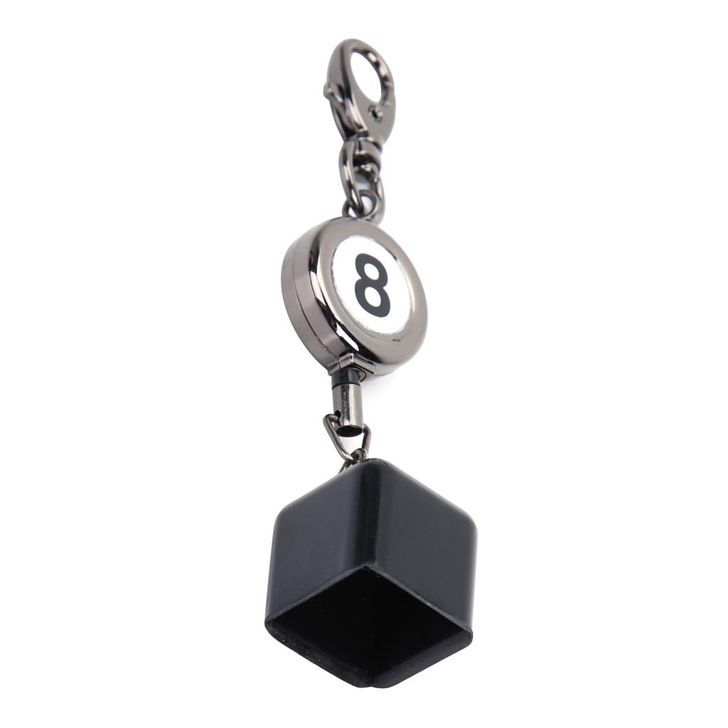 Portable Black Retractable Billiards Snooker Pool Cue Chalk Holder Drawing Key Ring