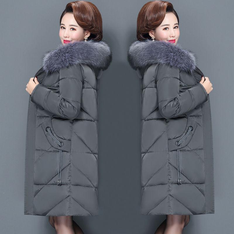 Middle Aged Elderly Women Padded Clothes Long New Mother Down Jacket