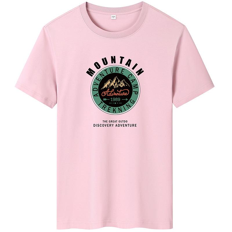 GMXIA Футболка с коротким рукавом из хлопка, мужская модная свободная рубашка с коротким рукавом, с принтом