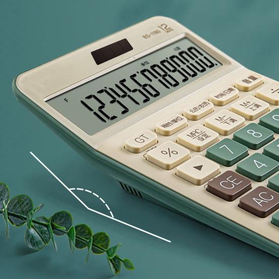 Механический калькулятор 12-разрядный Большой ЖК-дисплей Большие кнопки Легко нажимать