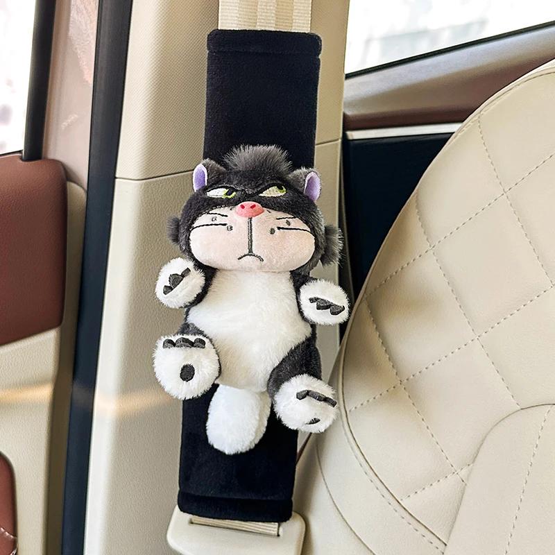 New Cat Car Seat Belt Shoulder Cover Cute Universal Car Cartoon Kitten Car Interior Decoration Safety Belt Car Accessories Woman