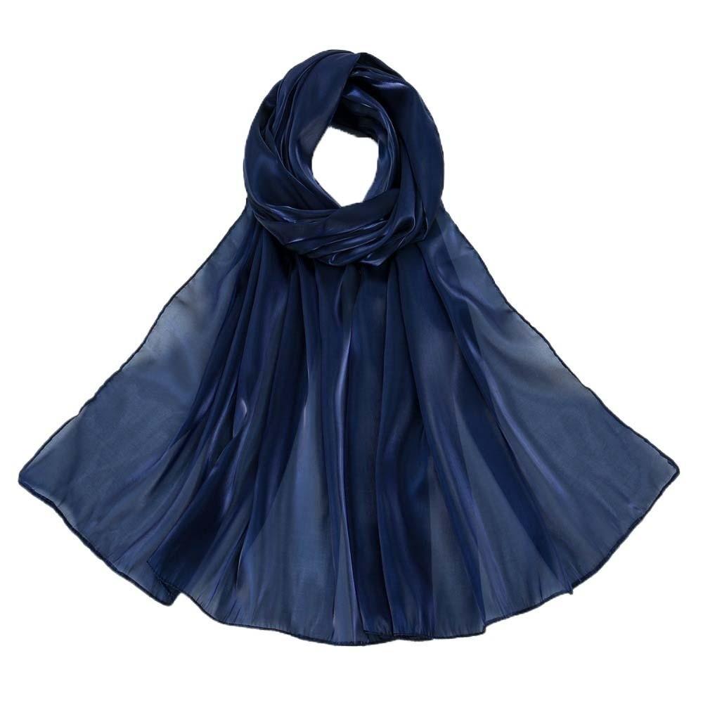 Long Chiffon Hijab Scarf Breathable Thin Large Shawl Sweet Smooth Silk Headscarf Women