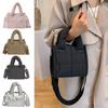 Versatile Lightweight Puffer Tote Bag Large Capacity Casual Quilted Crossbody Bag Down Cotton Bag For Women