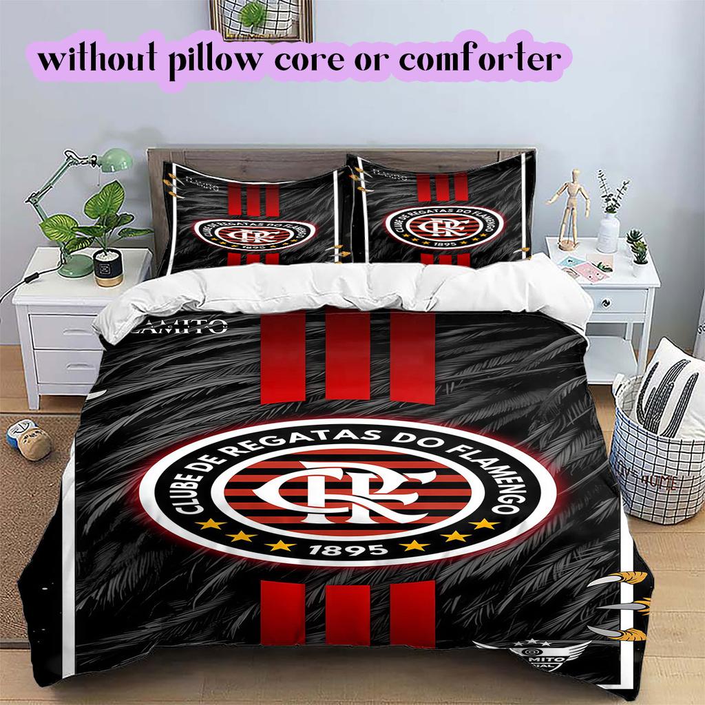 Flamengo football soccer Pattern Bedding,Quilt Set Quilt Cover Pillowcase Home Birthday Gift (1*duvet cover+2*pillowcase,without core)