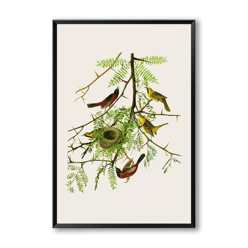 Элегантная поэзия птица на дереве, современная простая скандинавская картина на холсте формата А4, художественный принт, постер, настенные картины, украшение для спальни, дома