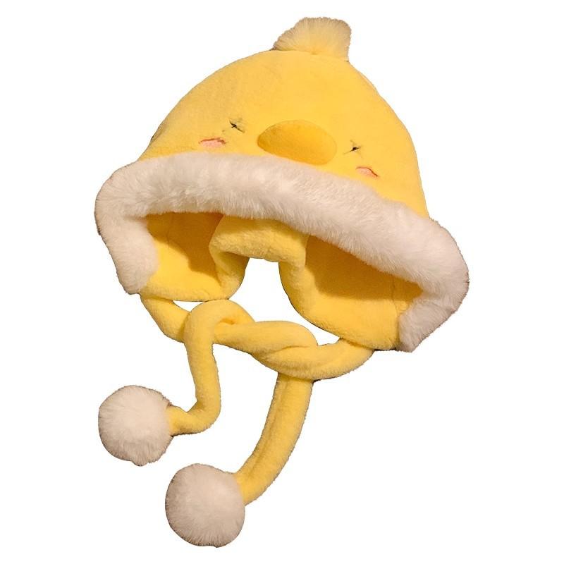 Милая плюшевая шапка с кроличьими ушками женская осенне-зимняя теплая и ветрозащитная с защитой ушей шапка-мешок на голову новая холодная шапка