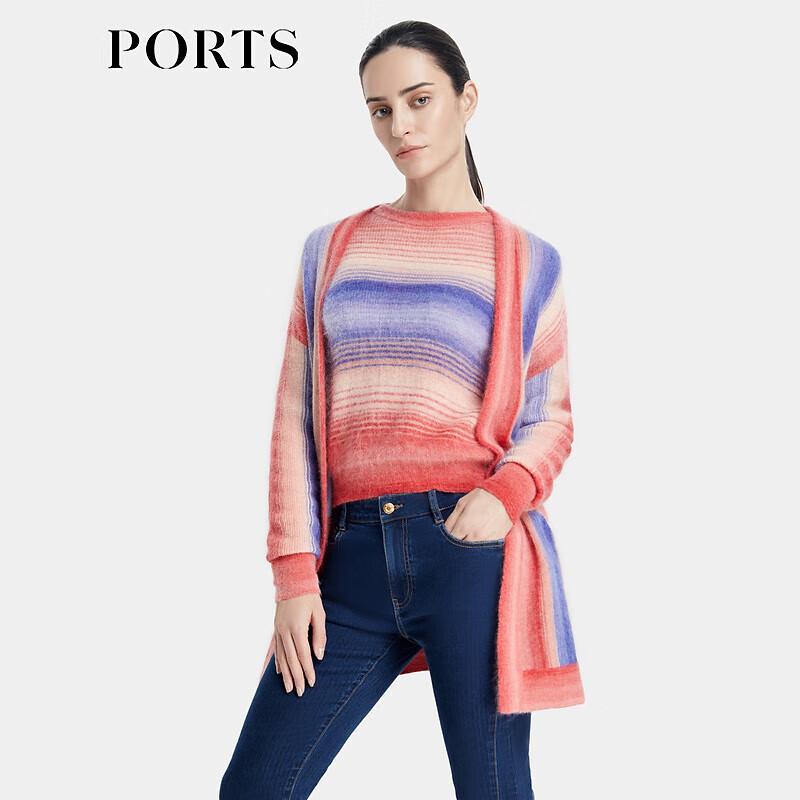 PORTS Women's Gradient Stripe Knit Cardigan