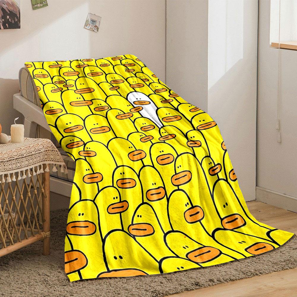 White Duck Yellow Ducks Print Blanket bedroom Blanket for Livingroom Couch lunch break Soft throw for Friend's festival Gift