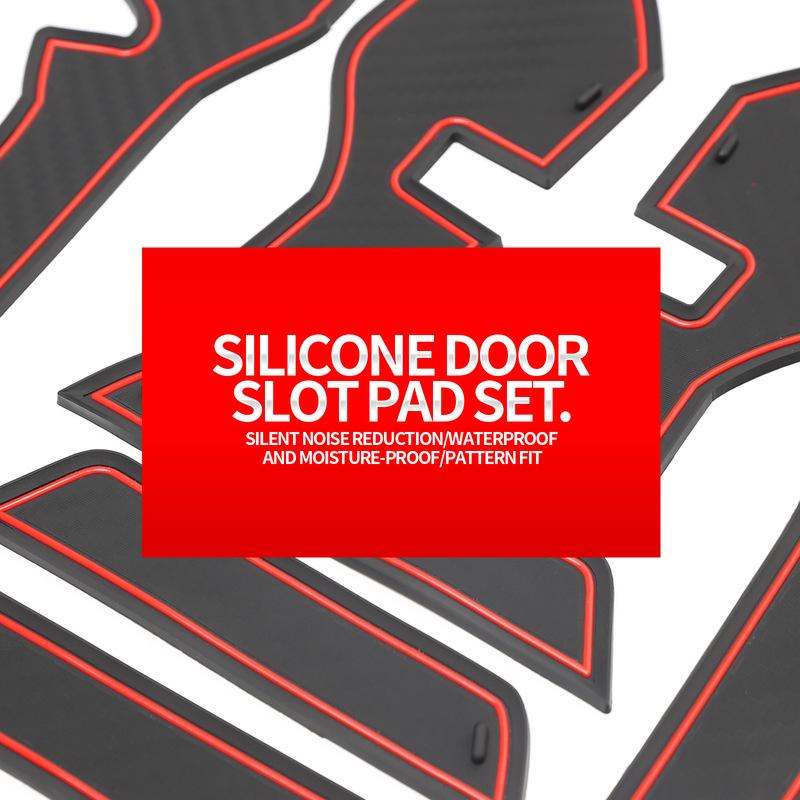 Anti-Slip Silicone Door Slot Pad Set For Toyota Land Cruiser FJ 2026,Groove Storage Liner Cup Holder Mat Car Interior Protector
