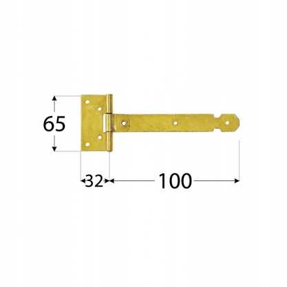 Domax Lightweight Gate Hinge, Overpressed, 100x32x15mm