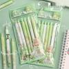 6-Pack Matcha Push-Type Quick-Dry ST Tip Black Gel Pens for Students