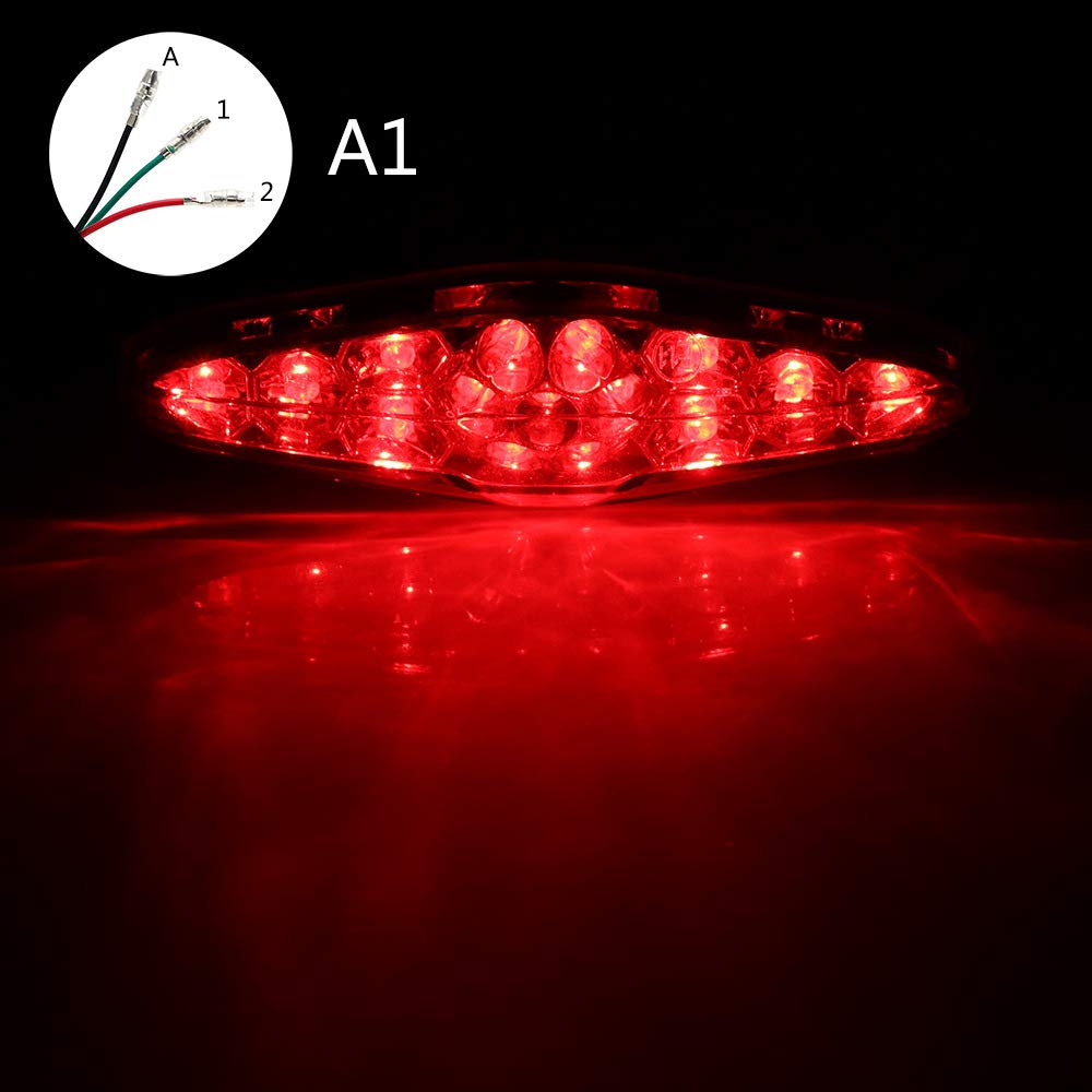 Rodley Michet Motorcycle Tail Light, 15 LED Tail Light, Motorcycle Brake Lamp, Bike