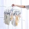 Стойка для сушки носков и нижнего белья, вешалка для одежды с вращающимся на 360 градусов крючком, ветрозащитная стойка для хранения белья