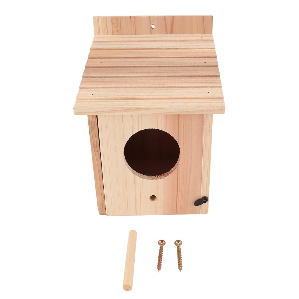 Wooden Bird House Outside Outdoor with Standing Pole for Breeding Pendant Decoration