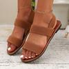 Сандалии 2024 года, новые женские модные однотонные пляжные сандалии с открытым носком, с круглым носком, с неглубоким воротом, повседневные летние сандалии Zapatos De Mujer