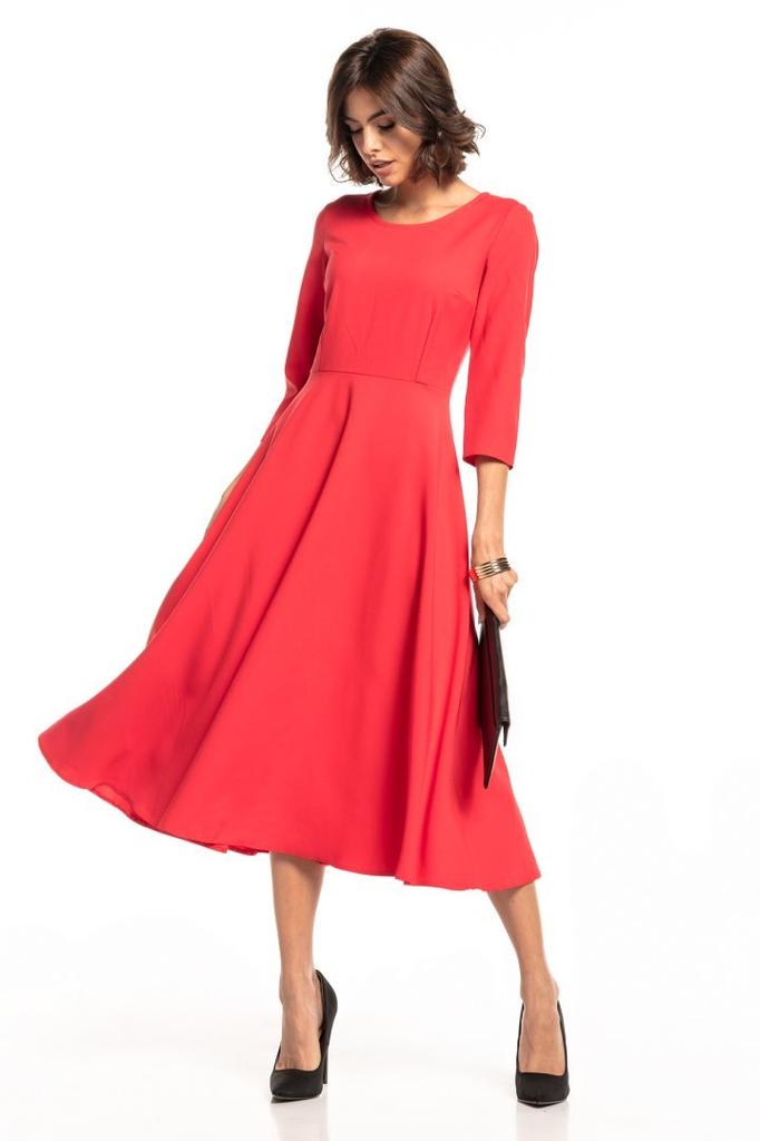 Maxi dress with hidden zipper T327 navy blue XS