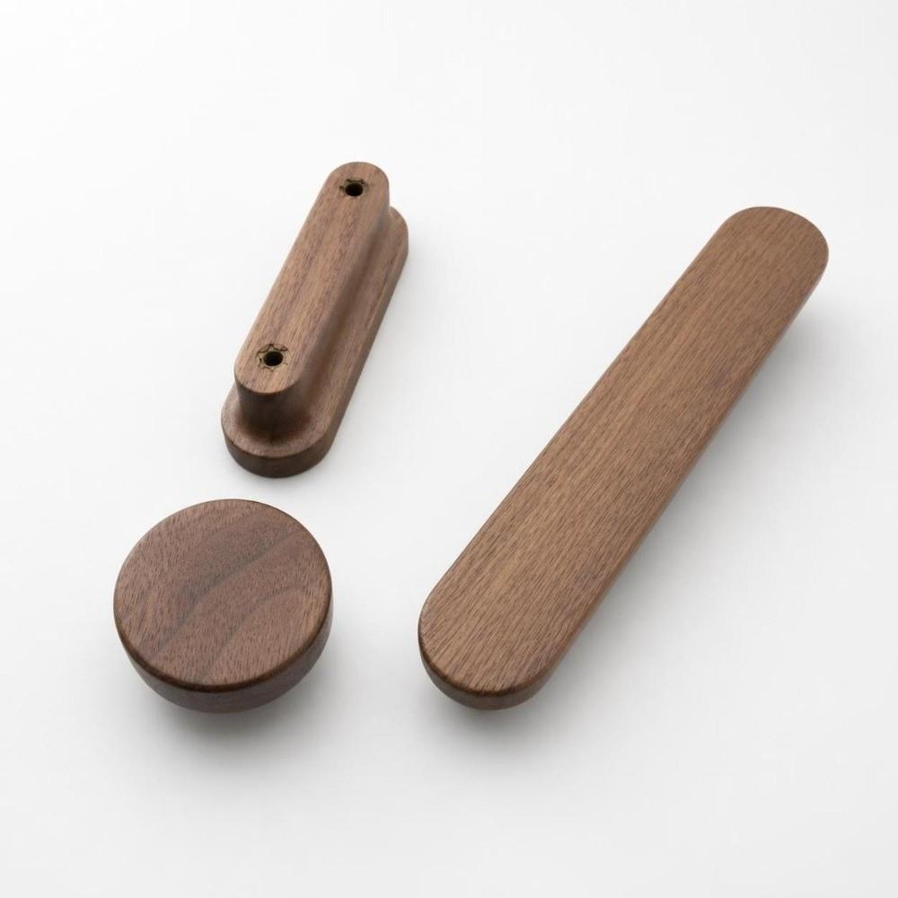 T-Shape Cabinet Handles Walnut Wood Wardrobe Handles New Kitchen Decoration Cupboard Wardrobe