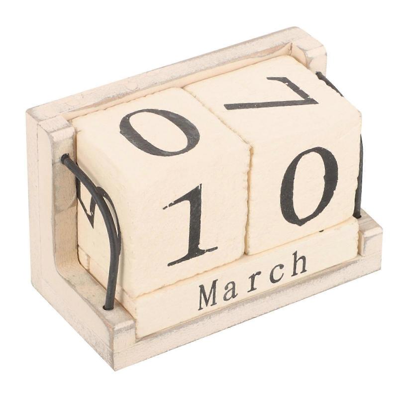Wooden Block Calendar Tabletop Block Calendar for Home Use