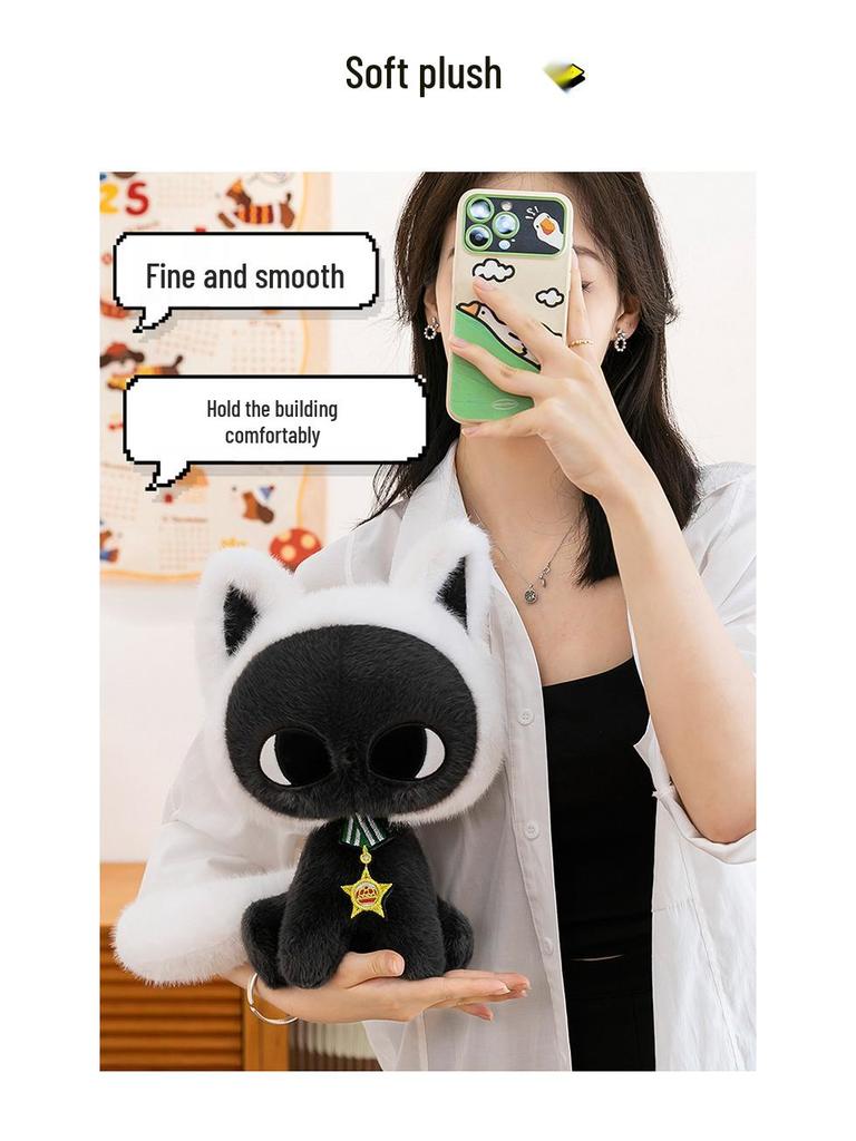 Cartoon Cat Moon Star Plush Pillow Toy for Girls