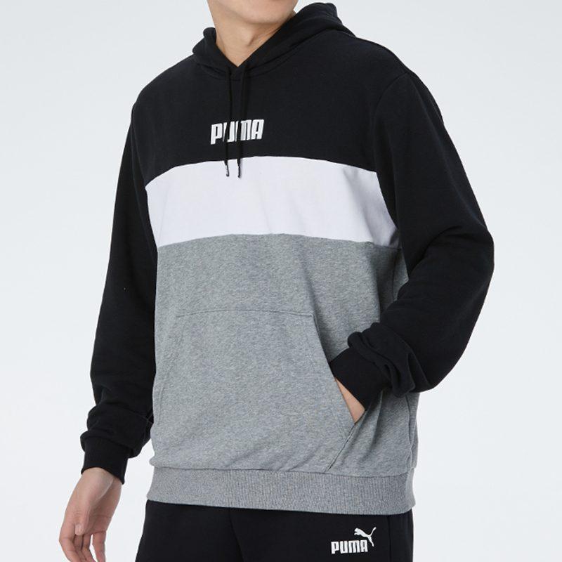 Puma Толстовки Мужские Черный Белый Серый Разноцветный С капюшоном Умеренный Обычный 587155-01