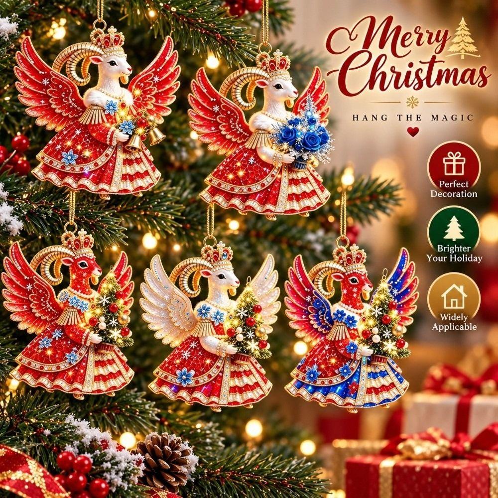 Acrylic Zodiac Sheep Ornament Lightweight Christmas Tree Ornament Christmas New Year Decoration