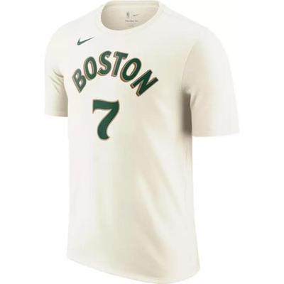 Nike Boston Celtics 2023-24 City Edition Jaylen Brown #7 Crew Neck Letter Print Повседневная футболка с коротким рукавом Мужская футболка Белая FN1202-138