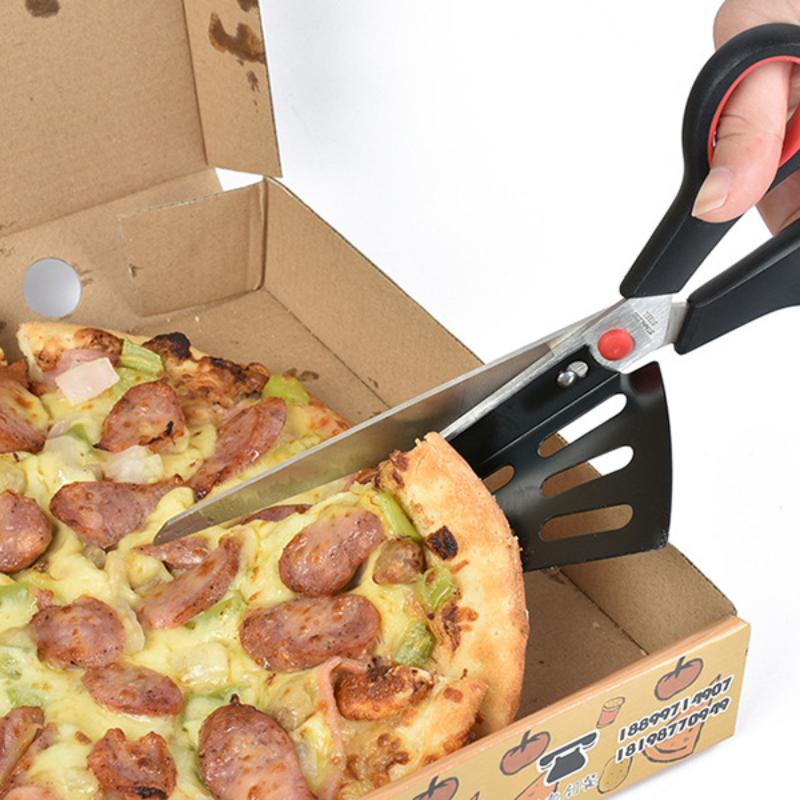 Pizza Scissor Cutter Stainless Steel Scissor Cut Pizza Detachable Spatula
