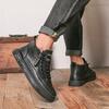 Men's High Top Casual Shoes Spring and Autumn Soft Sole Anti Slip Outdoor Boots Men's Work Boots Fashion Versatile Leather Boots