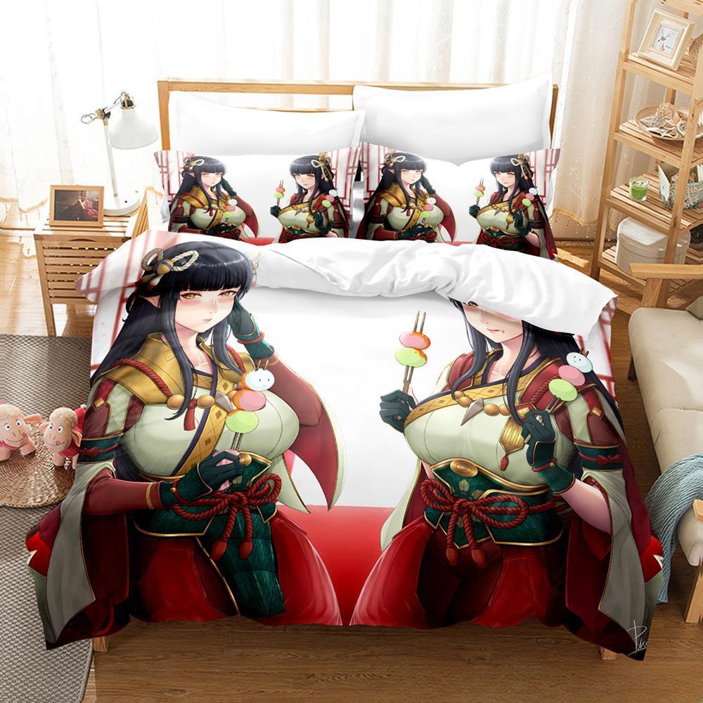 Модная игра Monster Hunter Hinoa&Minoto Комплект постельного белья Single Twin Full Queen King Size Комплект постельного белья для взрослых и детей Спальня Пододеяльники