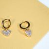 Gold Platinum Plated Heart Zircon Earrings Fashion Jewelry Heart CZ Earrings for Women