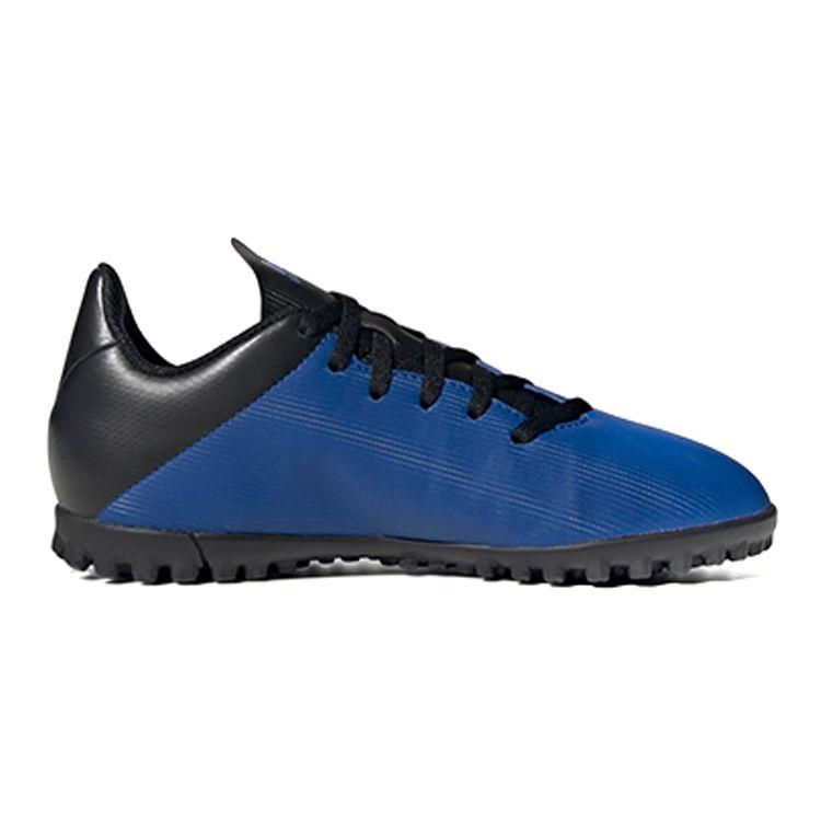 Adidas X 19.4 Turf Boots Non-Slip Shock Absorption Durable Low Top Kids Soccer Shoes Kids Footwear Blue Black White FV4662