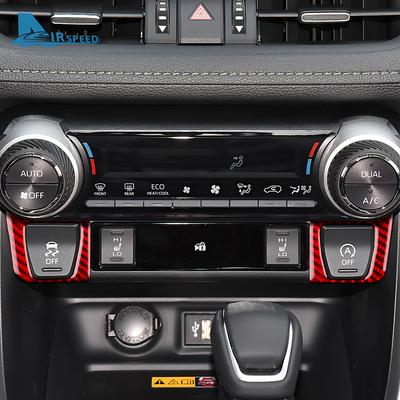 Настоящая мягкая карбоновая наклейка для Toyota RAV4 XA50 2019 2020 2025 2025 2025 2025 2025 LHD RHD, отделка рамки кондиционера центральной консоли автомобиля