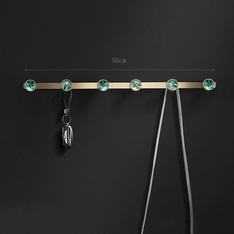 Green/White Brass Wall Mount Robe Hooks Bathroom Towel Hook Row Hook Door Key Bag Towel Hanger Rack Light Luxury Bedroom Hooks