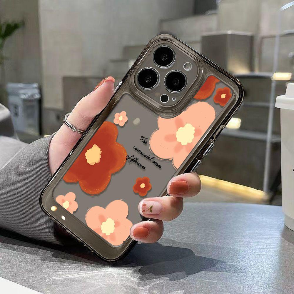 Креасный красный цветок для чехла мобильного телефона iPhone17ProMax 15/14 Apple 16 всесторонний ins стиль 13