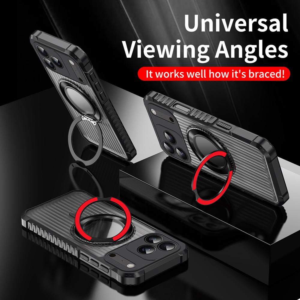 KEYSION Чехол-подставка с вращающимся на 360° кольцом для MagSafe для iPhone 17 Pro Max 17 Air Матовый Прозрачный Магнитный Противоударный Чехол для Телефона