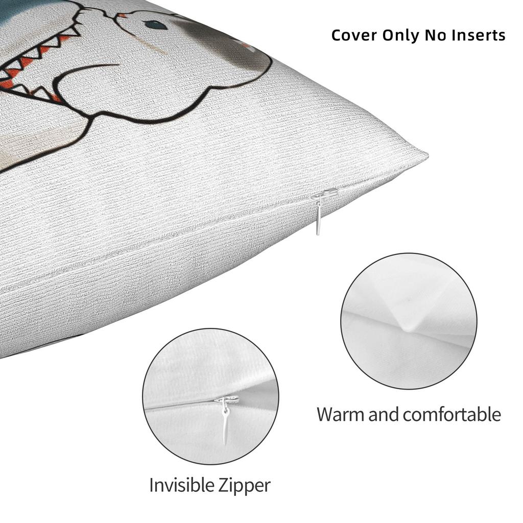 Sharks And Kittens Pillowcases Funny Pillow Case For Living Room Chair Soft Pillow Cover