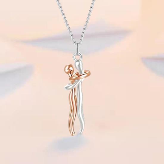 Ожерелье с подвеской в стиле хип-хоп для пары, регулируемая длина, ожерелье с подвеской для него и ее объятий, ювелирные изделия на годовщину, подарок на день Святого Валентина