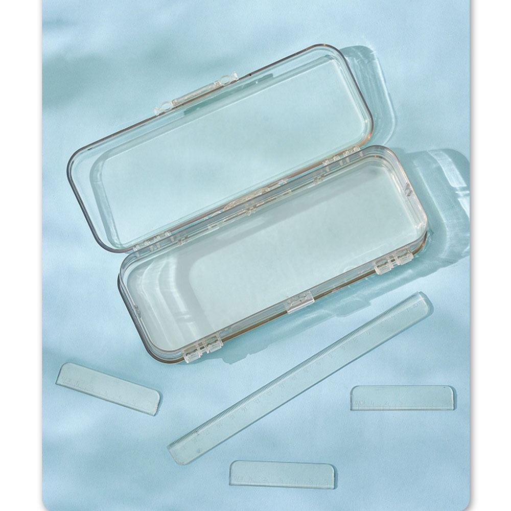 High Appearance Acrylic Pencil Case Transparent Double-layer Stationery Organizer Ins Large-capacity Pen Box Student