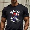 Футболка "Мафия Навсегда" Смешной Подарок Для Мужчин Футболки с Короткой Рукавой С Круглым Вырезом Топы