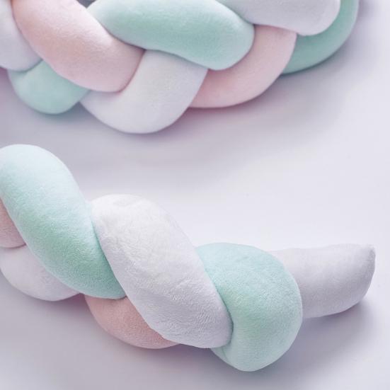 Шар для вязания крючком, забор для кровати, длина 2 м, плетеный шар для вязания крючком, сенсорная игрушка для малышей, бархатная ткань, полипропиленовый хлопок, наполнитель, подушка для шеи, декоративная подушка