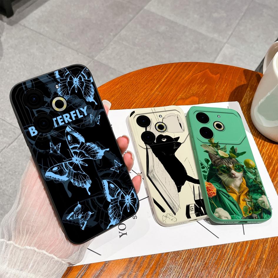 Чехол для телефона Tecno Camon 30 Pro Spark 20 Pop 8 Hot 40i Pova 6 Neo, задние чехлы с красивыми цветами и растениями, мягкий силиконовый бампер с защитой от падения, корпус корпуса