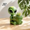 Weather Resistant Flower Containers Funny Alien Planter, Resin Pot, Decorative Plant Unique Yard Art Ornaments Pot for Succulents, Cactus, Sci-fi