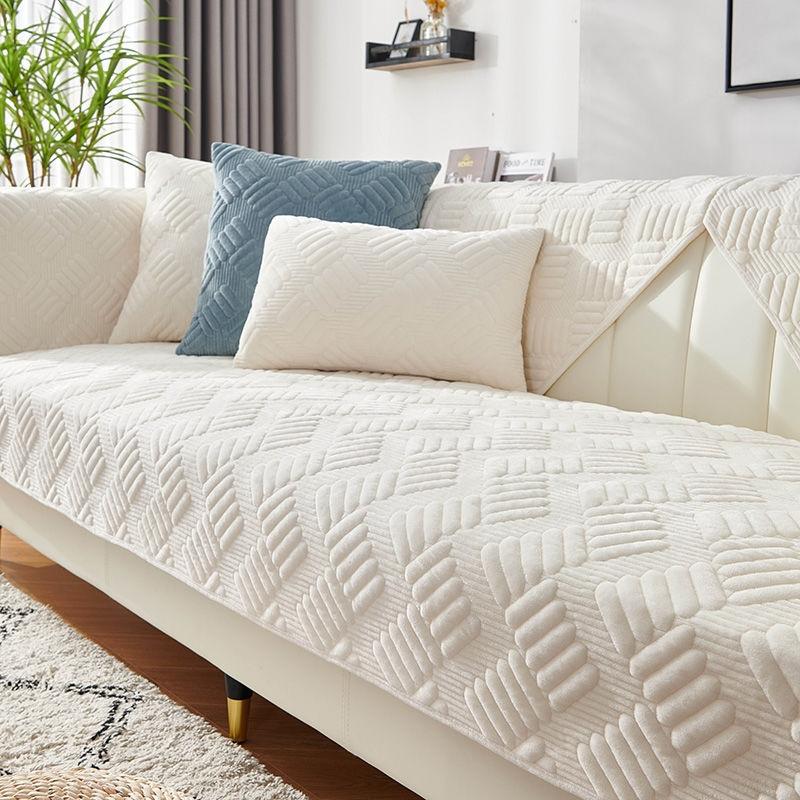 Утолщенный плюшевый чехол для дивана, универсальный нескользящий коврик для дивана, зимнее теплое полотенце для дивана, чехлы для дивана для гостиной, домашний декор